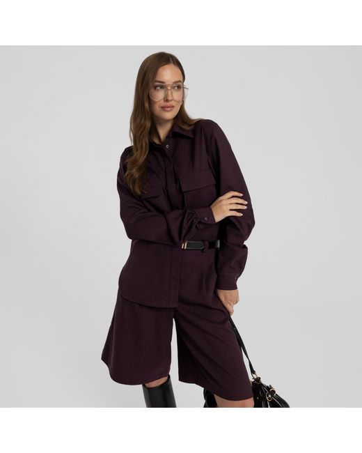 Mandragora Purple Loose Bermuda Shorts Omaro