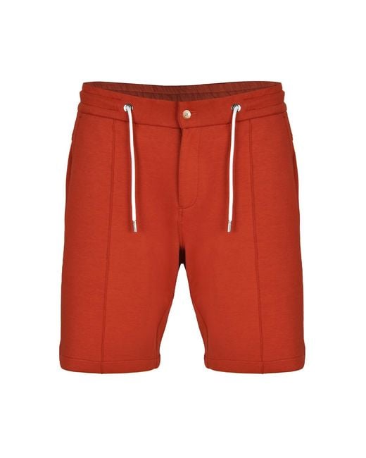 DAVID WEJ Red Enzo Cotton Loose Fit Short for men