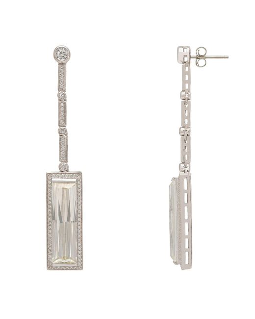 Latelita London White Neutrals Margaux Moissanite Drop Earrings