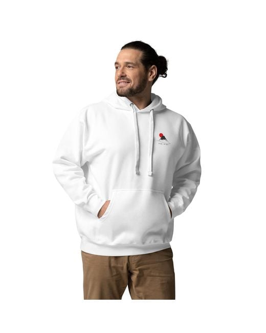 Anchor and Crew White Mount Fuji Landmark Cotton Blend Hoodie for men