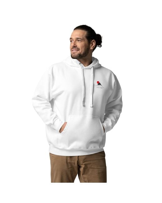 Anchor and Crew White Mount Fuji Landmark Cotton Blend Hoodie for men