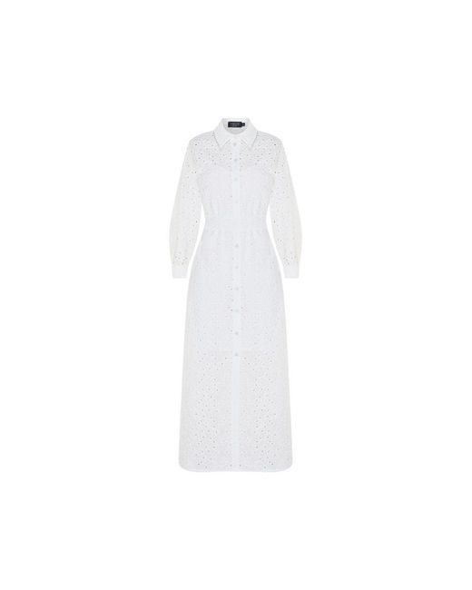 Exquise White Kiara Shirt Strappy Maxi Dress