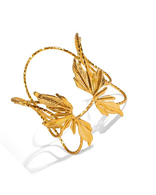Ebru Jewelry Metallic Floral Spirit Arm & Cuff Bracelet
