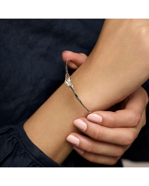 Isla Silver Multicolor Elegant Sterling Lily Bangle