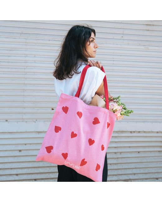 Up-fuse Pink Canvas Tote Bag