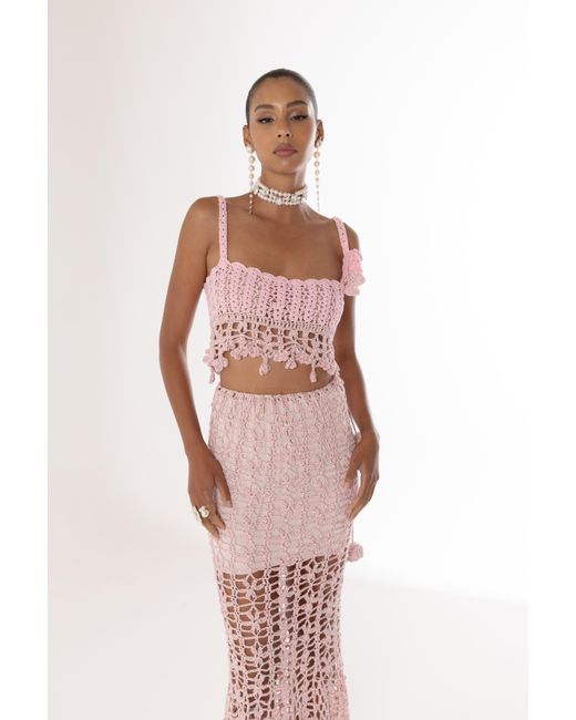 Andreeva Pink Vanilla Handmade Crochet Top