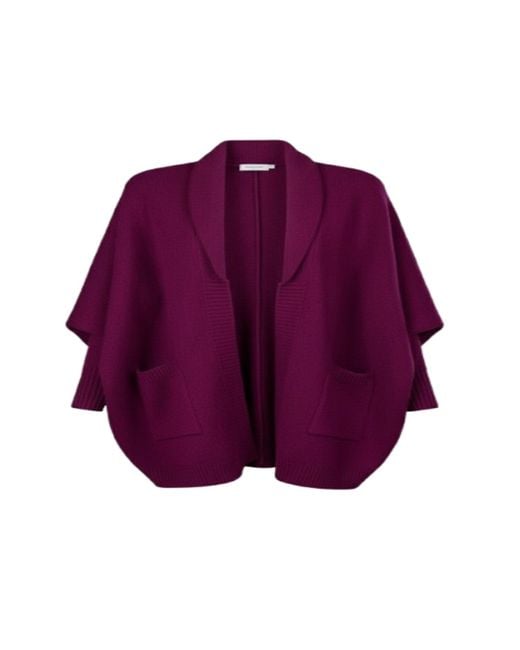 Saachi Purple Open Front Oversized Cardigan Sweater