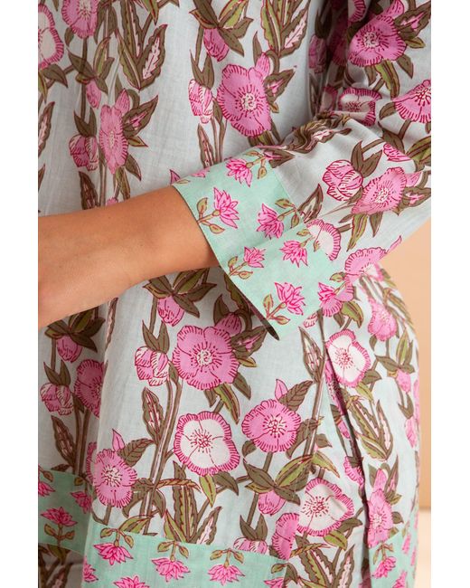 Inara White Wild Rose Cotton Pyjamas