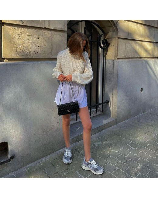 Monosuit White Cotton Mid-Thigh Mid Rise Relaxed Fit Athletic Shorts Run