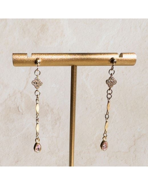 Rachel Nathan White Post: Clover Ribbon Drop Earrings