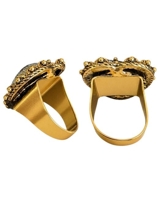 Vstyle Metallic Sacred Heart Statement Ring