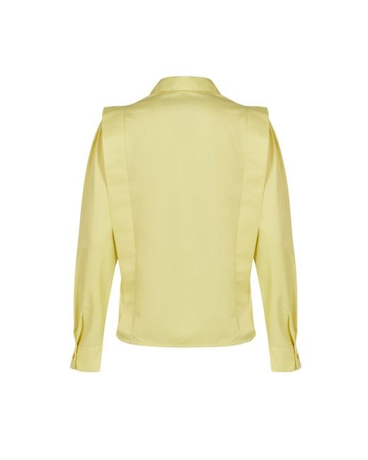 Maan Istanbul Yellow Shirt With Hidden Buttoned Flywheel Detail