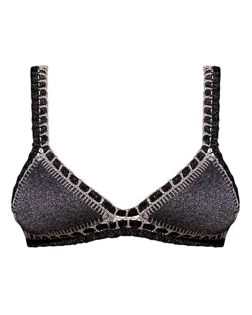 Luxsea Swimwear Black Olympia Lurex Crochet Bikini Top