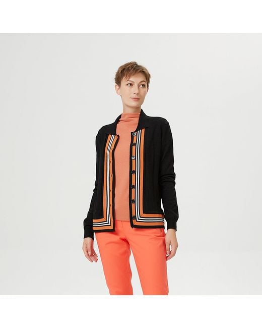Smart and Joy Black Cardigan With Contrasting Edges