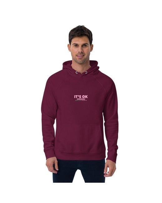 Anchor and Crew Red Burgundy Five It's Ok Editions Organic Cotton Hoodie