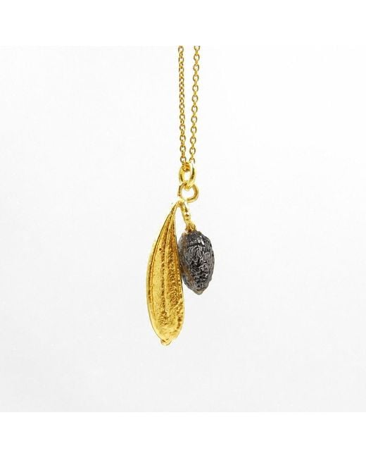 Mother Nature Jewelry Metallic Leaf Pendant, Handmade & Rhodium Two-Tone Necklace