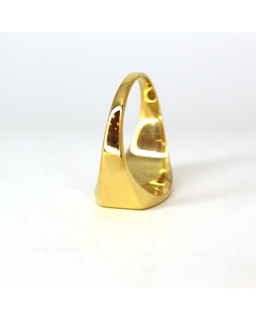 VicStoneNYC Fine Jewelry Yellow Bold Chic Signet Vermeil Ring For for men