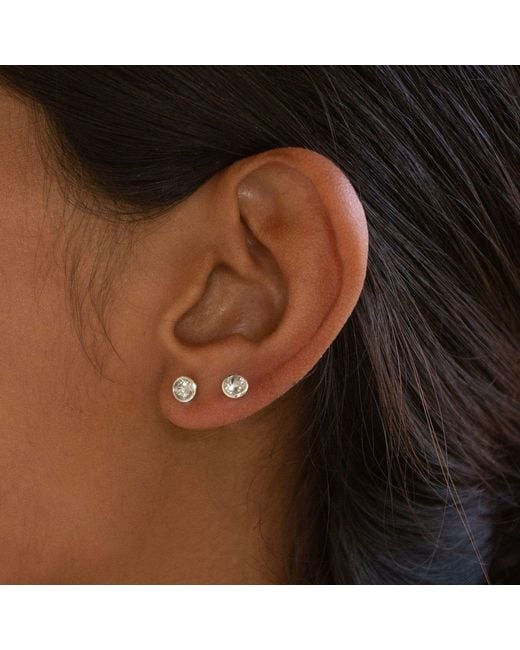 Lily Charmed White April Birthstone Earrings