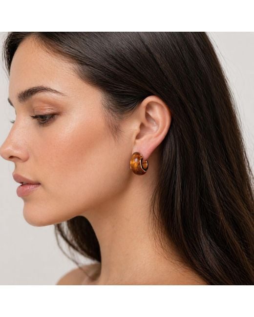 Hye Jane Jewelry Orange Rae Tortoise Resin Hoop