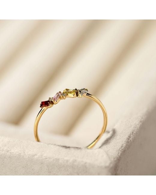 Belinda Jewelz Pink Tourmaline Full Baguette Birthstone Ring