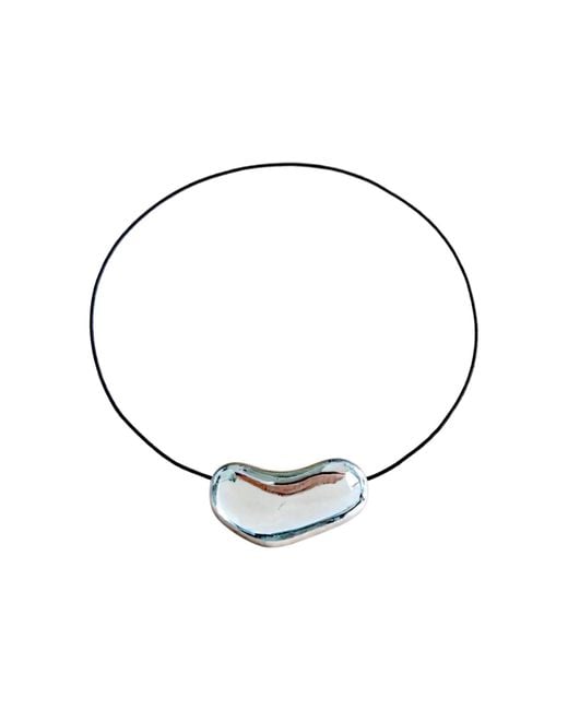 London Atelier Byproduct Metallic Bean Geometric Pendant Necklace