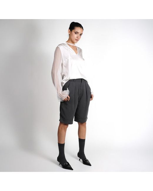 Gunda Hafner Ltd Blue Dark Shorts With Turn Up