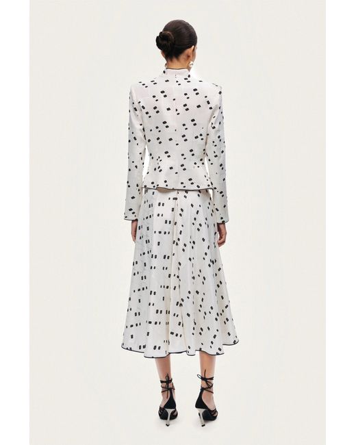 Nocturne White Printed Tailored Jacket