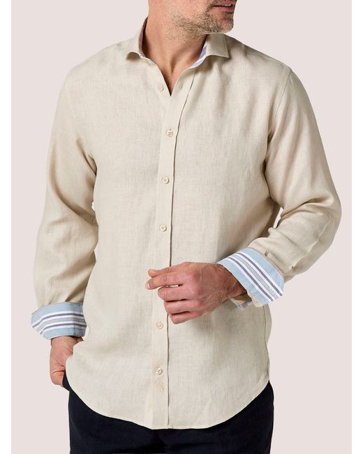 Koy Clothing White Neutrals Sand Linen Shirt for men