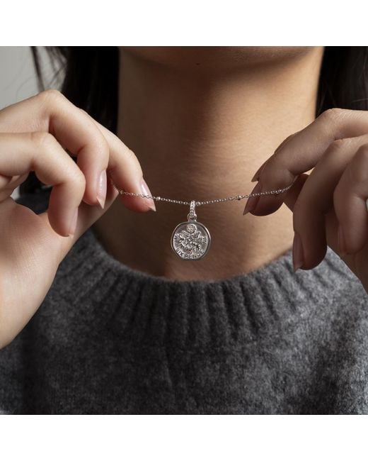 Dower & Hall Metallic Lucky Sixpence Pendant
