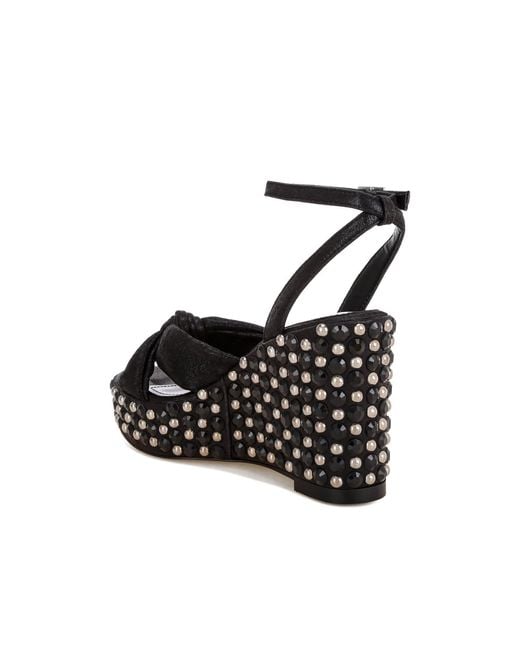Rag & Co Green Moondot Embellished Wedge Heel Sandals