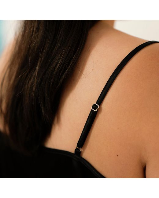 Soft Strokes Silk Black Pure Mulberry Silk Cowl Neck Camisole, Spaghetti Strap
