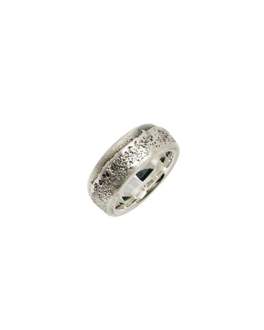 Tg-Jewellery by Tamara Gervasio Metallic Strata Band Ring – Recycled Sterling Sand Cast