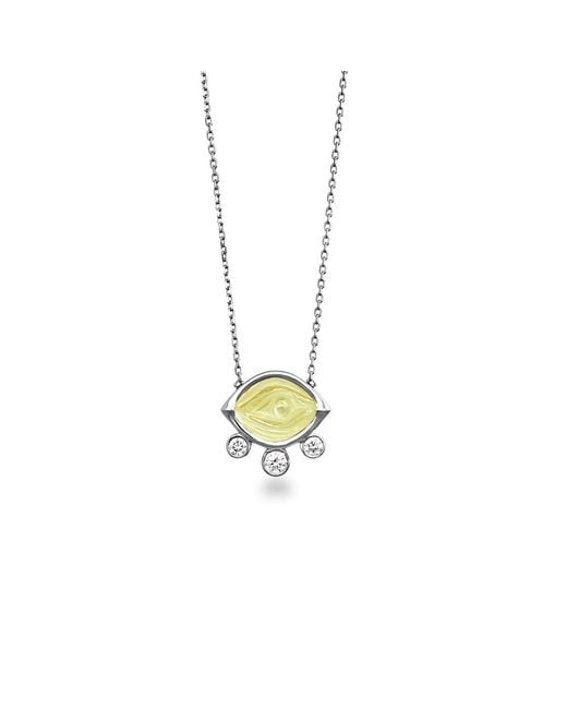Myrto Katramadou Jewellery Metallic Aegean Eye – Citrine Mini Necklace