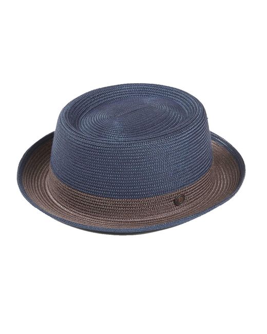 Dasmarca Hats Blue Dasmarce Bobby Retro Short Brim Summer Porkpie – for men
