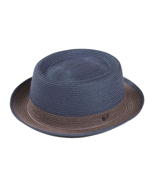 Dasmarca Hats Blue Dasmarce Bobby Retro Short Brim Summer Porkpie – for men