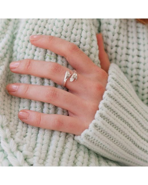 Lily Charmed Metallic Sterling Hug Ring