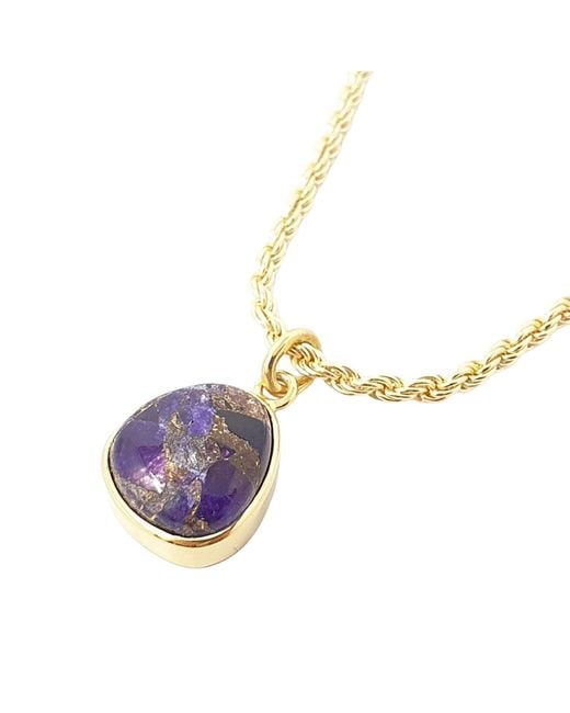 Harfi Metallic Statement Vermeil Plated Amethyst February Birthstone Crystal Rope Necklace