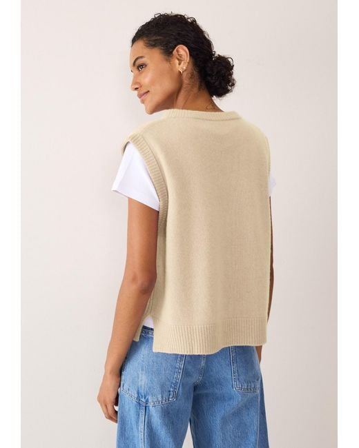 Loop Cashmere Natural Neutrals Ribbed Detail Lofty Cashmere Tank