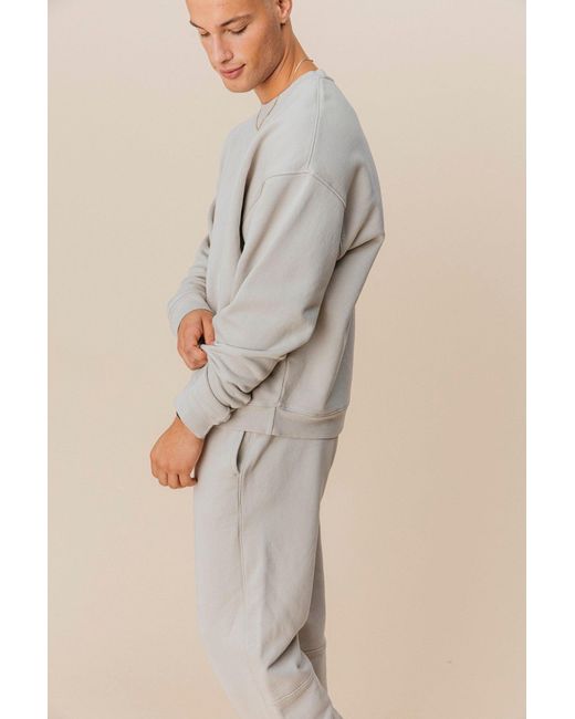 Ocio Leisurewear White Neutrals Oversized Crewneck for men