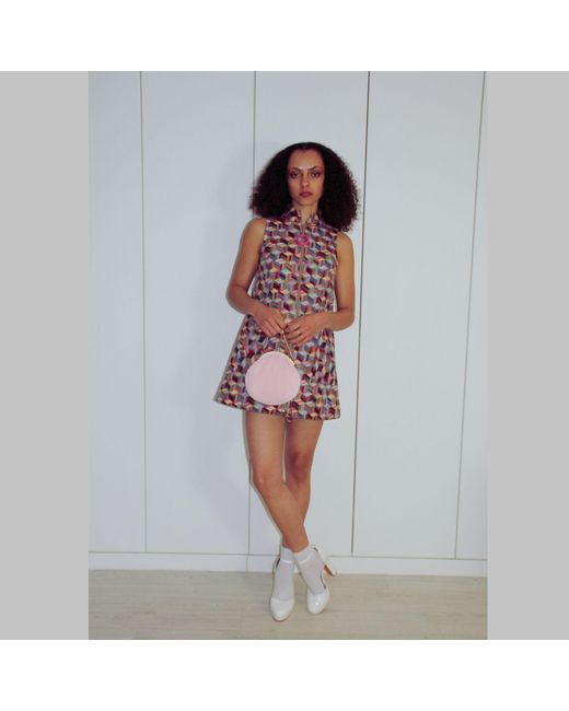Couture to Your Door Blue Mod Mini Geometric Aline Tapestry Dress