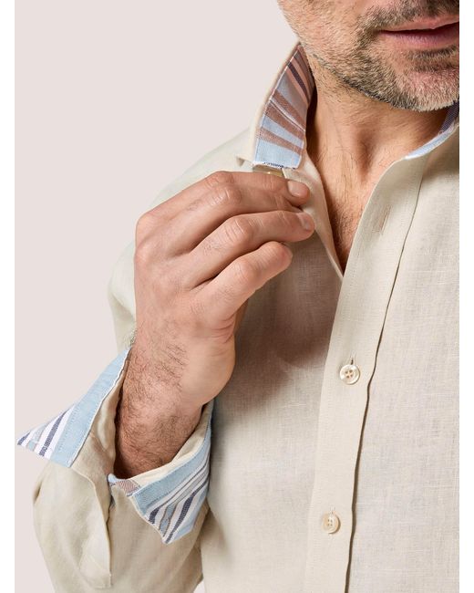 Koy Clothing White Neutrals Sand Linen Shirt for men
