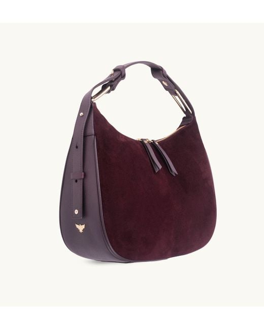 Apatchy London Purple The Charlie Burgundy Suede Bag