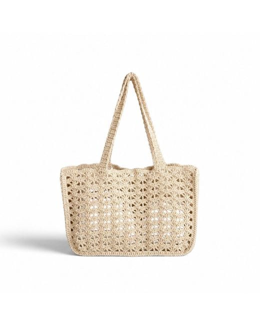 Springmoonatelier Natural Neutrals Luxury Handmade Raffia Oversized Bag – Large Crochet Shoulder And Beach Bag