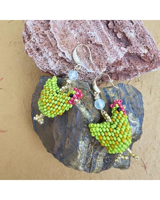 Farra Yellow Playful Handcrafted Chicken Dangle Earrings
