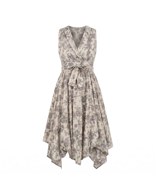 Atom Label Natural V-Neck Ruched Dress