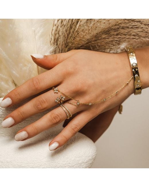 BLOOMTINE | Earth Angel HQ Metallic Illuminess Premium Vermeil French Pavé Sparkle Stacking Ring