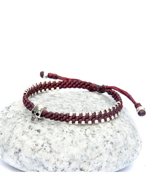 Harbour Uk Red Skull Connection Rope Bracelet for men