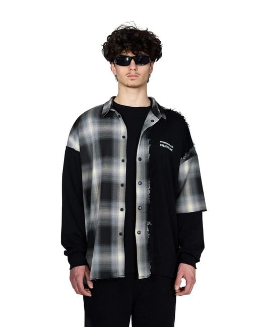 mysimplicated Black Fracture Oversized Shirt for men