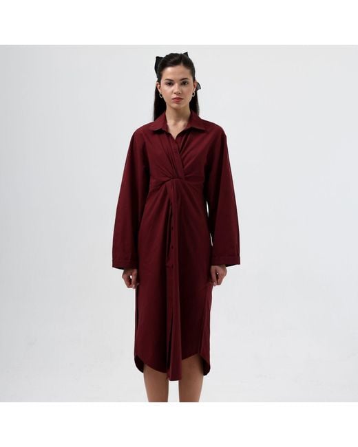 Thisisu Collection Red Jose Twist Shirt Dress