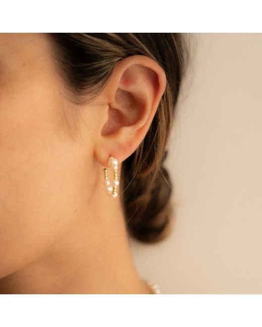 Shaded the Label Metallic Constantine Pearl Hoop Earrings